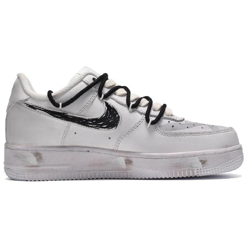 [Custom The men's love formula is black and gray]  Air Force 1 Skateboarding Shoes Men Low-top Dark Gray