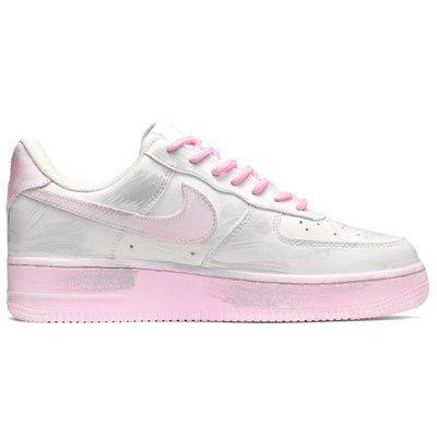 [Custom Men's fluorescent graffiti pink, white and grey]  Air Force 1 Skateboarding Shoes Men