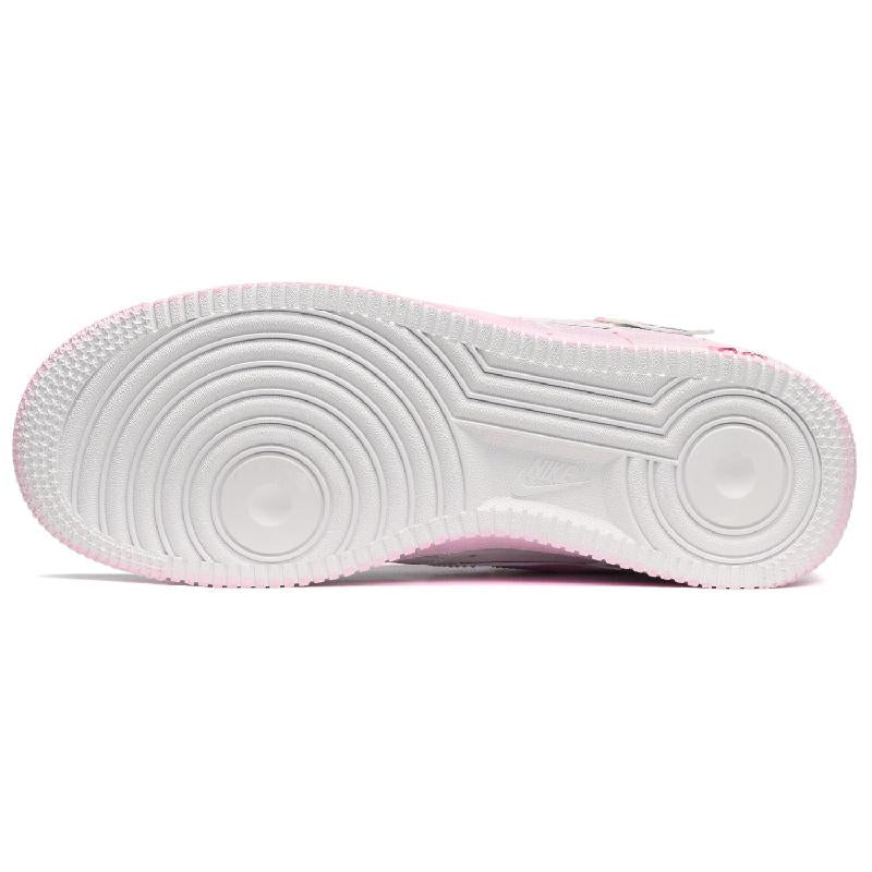 [Custom Men's fluorescent graffiti pink, white and grey]  Air Force 1 Skateboarding Shoes Men