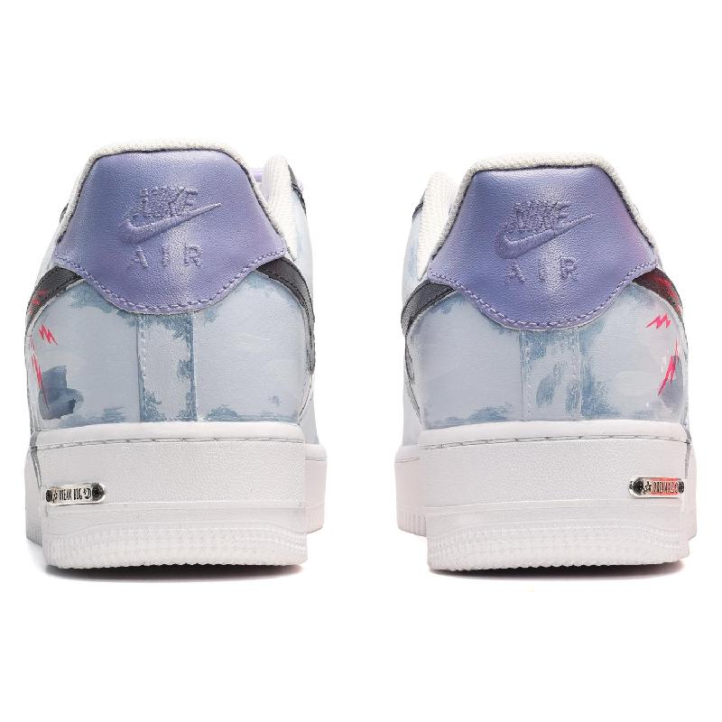 [Custom Men's street graffiti in black, white and blue]  Air Force 1 Skateboarding Shoes Men