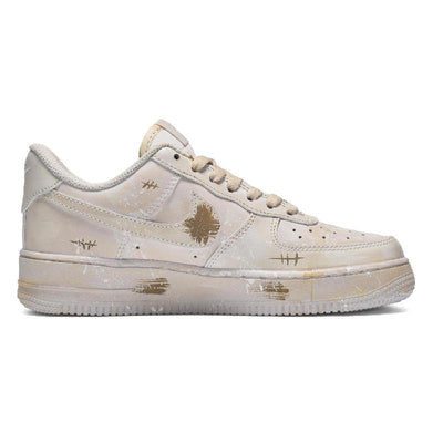 [Custom A men's lost stuffed bear in desert color]  Air Force 1 Skateboarding Shoes Men Low-top Yellow/Brown