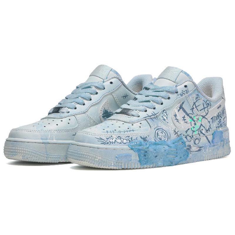 [Custom The men's lost puppet bear blue]  Air Force 1 Skateboarding Shoes Men Low-top Blue