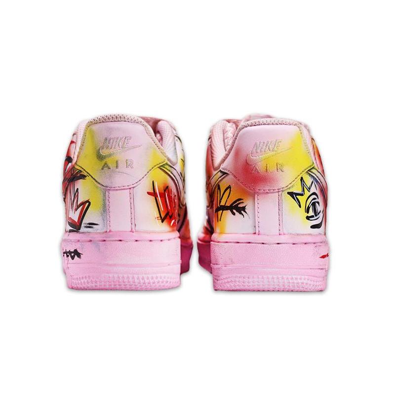 [Custom Men's artistic graffiti pink]  Air Force 1 Skateboarding Shoes Men Low-top Pink