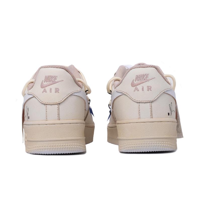 [Custom The men's style is steeped in the past lychee white]  Air Force 1 Skateboarding Shoes Men