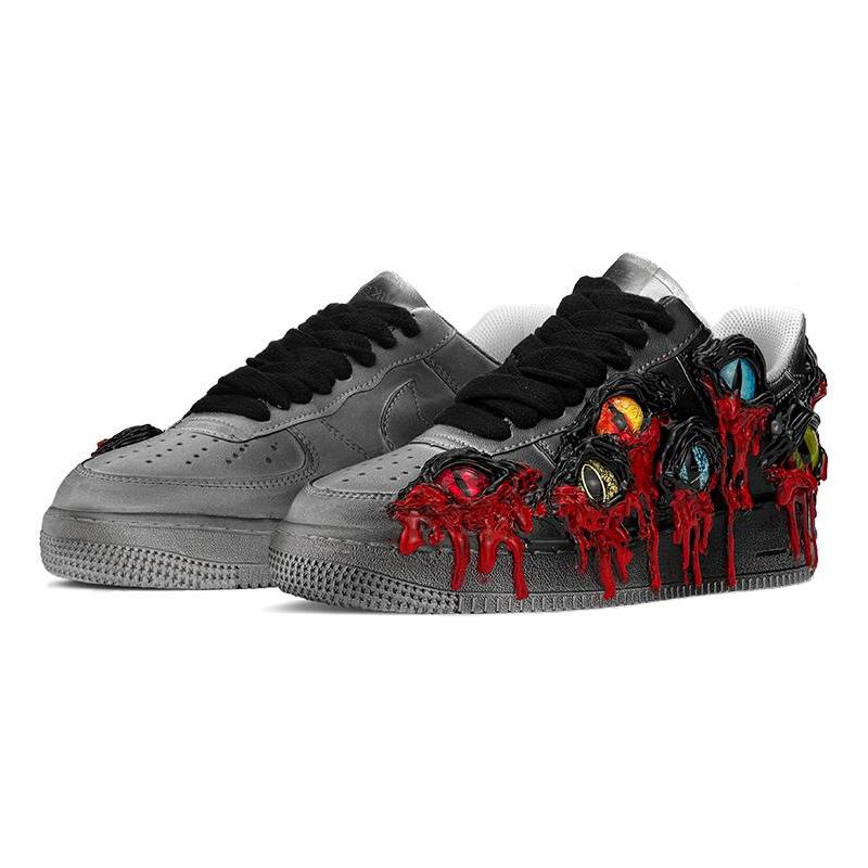 [Custom The male version of Cthulhu Venom is black and red]  Air Force 1 Skateboarding Shoes Men