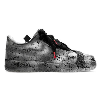 [Custom Men's cross black and grey]  Air Force 1 Skateboarding Shoes Men Low-top Black/Gray