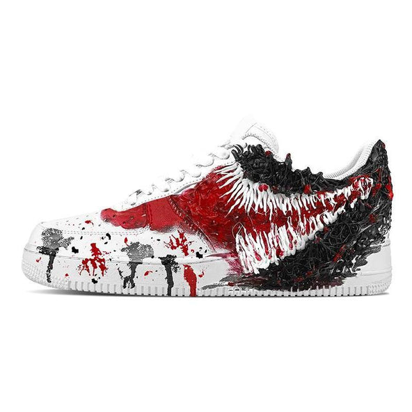[Custom Male Marvel superhero Venom in black and red]  Air Force 1 Skateboarding Shoes Men