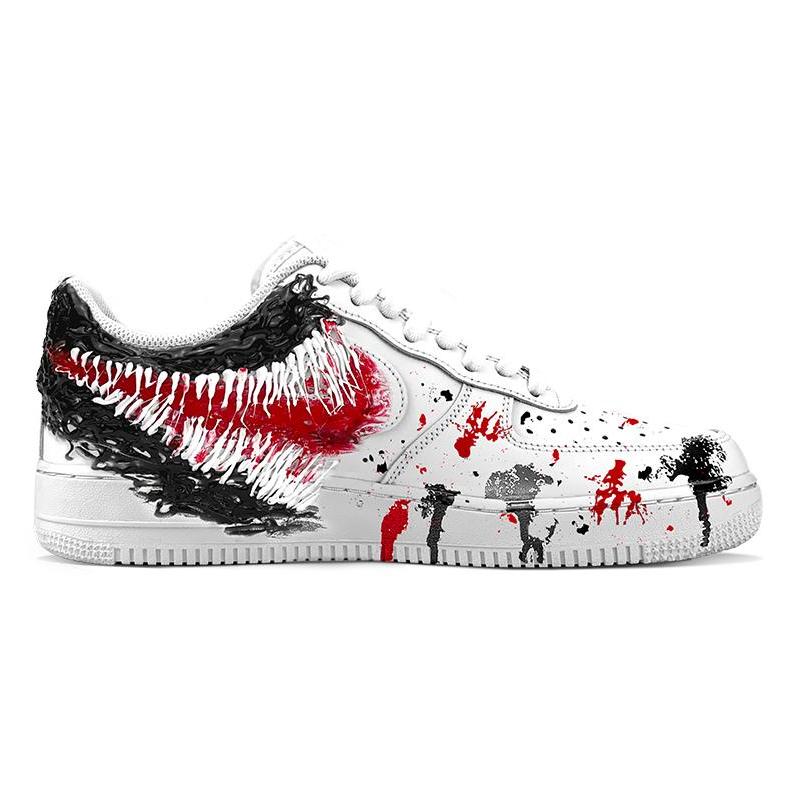 [Custom Male Marvel superhero Venom in black and red]  Air Force 1 Skateboarding Shoes Men