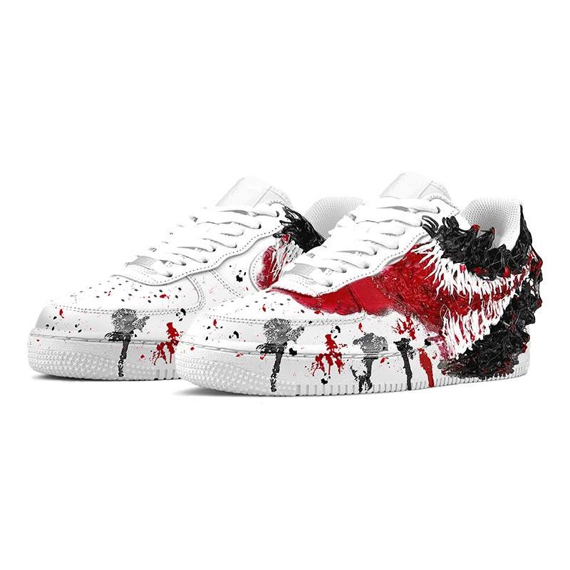 [Custom Male Marvel superhero Venom in black and red]  Air Force 1 Skateboarding Shoes Men