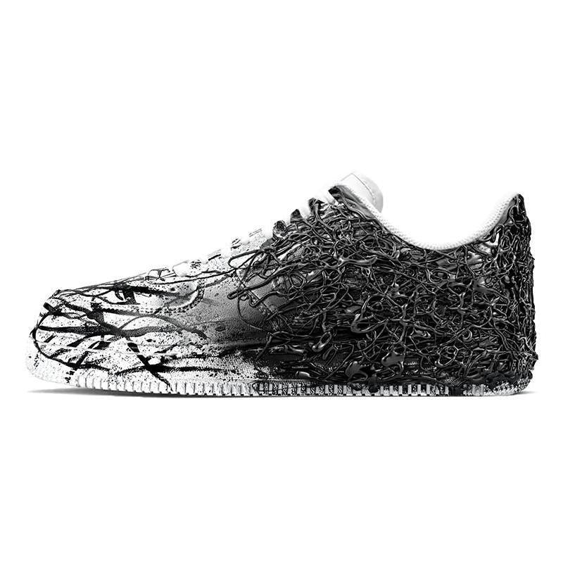 [Custom The male version of the darkened Venom]  Air Force 1 Skateboarding Shoes Men