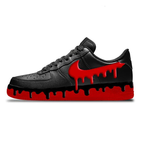 [Custom Male black chili peppers]  Air Force 1 Skateboarding Shoes Men Low-top Red/Black