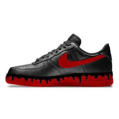 [Custom Male black chili peppers]  Air Force 1 Skateboarding Shoes Men Low-top Red/Black