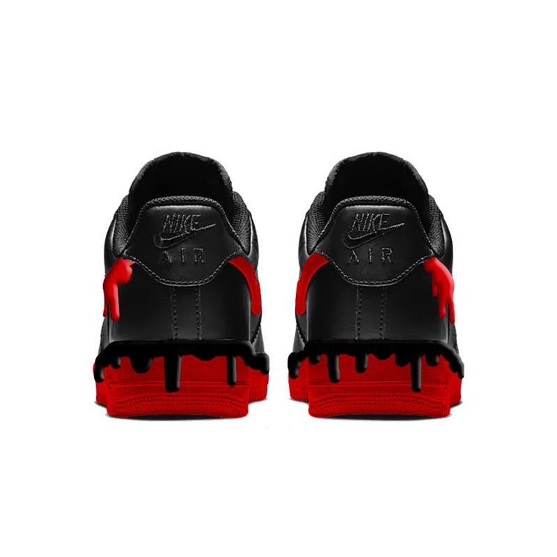 [Custom Male black chili peppers]  Air Force 1 Skateboarding Shoes Men Low-top Red/Black