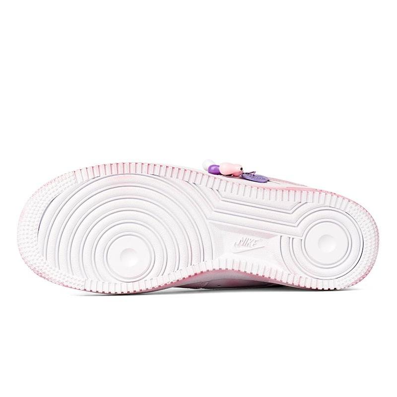 [Custom Men's low-top heart-shaped sneakers in pink and white] Male  Air Force 1 Low Skate shoes