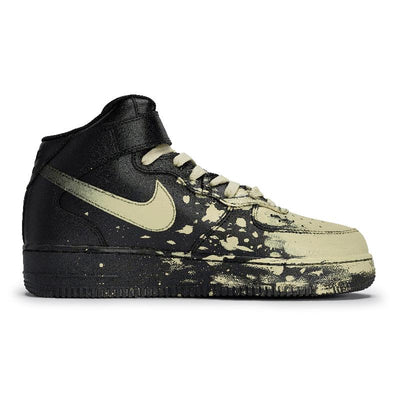 [Custom Male and female interstellar light Mi]  Air Force 1 Skateboard Shoes Unisex Mid-Top Rice