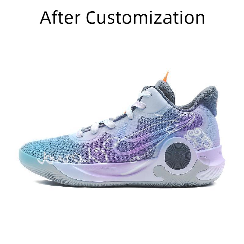 [Custom Phantom]  KD Trey 5 IX Basketball Shoes Unisex Mid-Top White/Gray/Purple