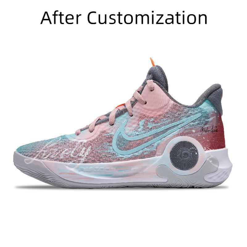 [Custom Sunset flight]  KD Trey 5 IX Basketball Shoes Unisex Mid-Top Blue