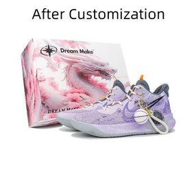 [Custom Purple Dance Soars for both men and women]  KD Trey 5 IX Vintage Basketball Shoes Unisex Mid-Top Purple/Black/Gray