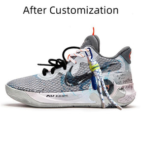 [Custom The Sea of Disappointment]  KD Trey 5 IX Basketball Shoes Unisex Mid-Top Gray/White