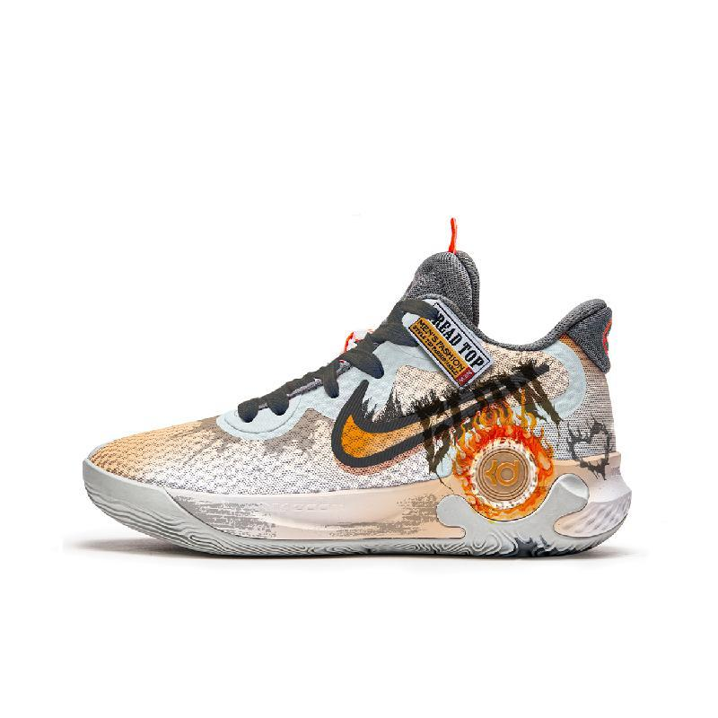[Custom Desert speed]  KD Trey 5 IX Basketball Shoes Unisex Mid-Top Orange/White