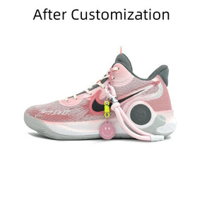 [Custom Glacier Berry Blast]  KD Trey 5 IX Basketball Shoes Unisex Mid-Top Blue Pink
