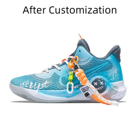 [Custom The Dream of the sea blue]  KD Trey 5 IX Basketball Shoes Unisex Mid-Top Blue Gray