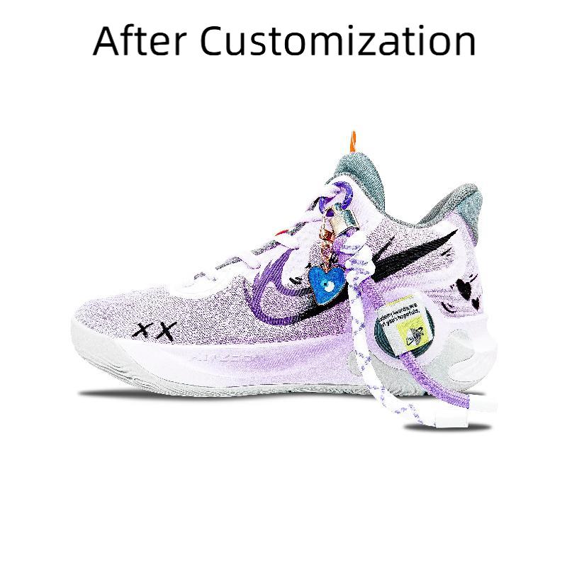 [Custom Heartbeat Moment]  KD Trey 5 IX Basketball Shoes Unisex Low-Top Purple/White