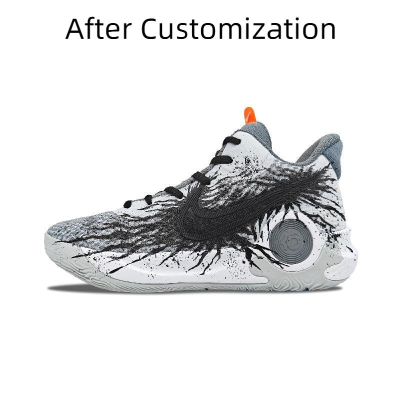 [Custom Splashed Ink Venom 3.0]  KD Trey 5 IX Basketball Shoes Unisex Low-top Gray
