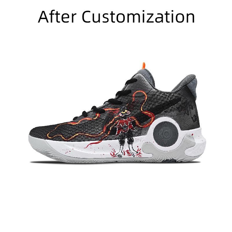 [Custom The black myth of Nezha]  KD Trey 5 IX Basketball Shoes Unisex Low-Top Red, Gold