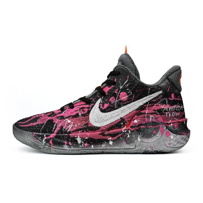 [Custom Cool Motion Powder Ink]  KD Trey 5 IX Basketball Shoes Unisex Mid-Top Black/Pink