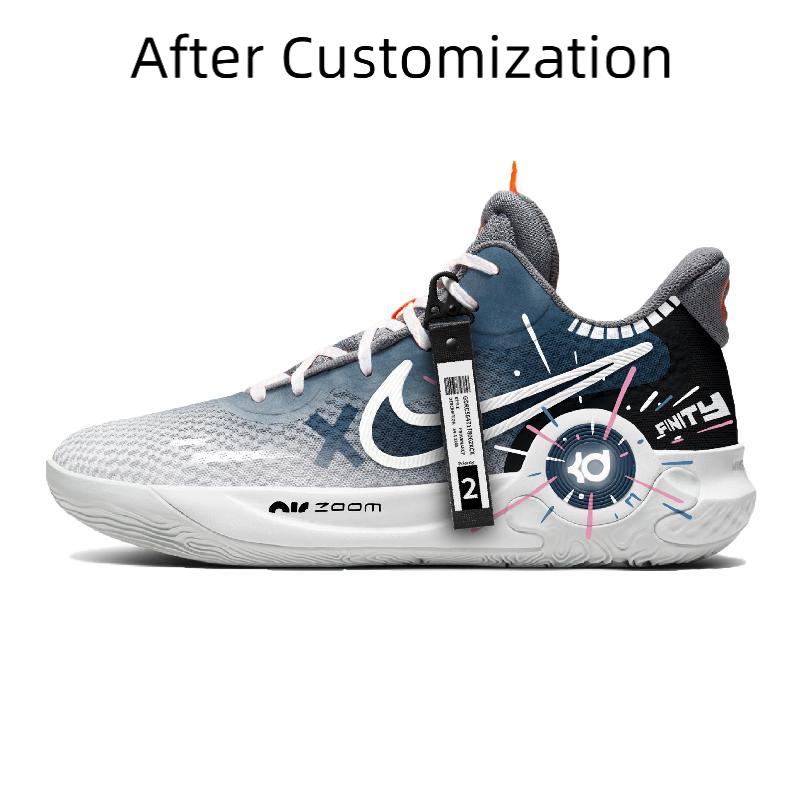 [Custom Future City]  KD Trey 5 IX Basketball Shoes Unisex Mid-Top White, Black, Gray, Blue