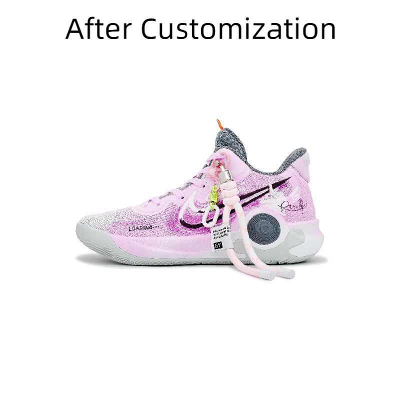 [Custom Male style: Agile and Lively Wind Shadow]  KD Trey 5 IX Basketball Shoes Unisex Mid-top Purple