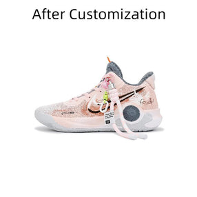 [Custom The men's style is dazzling and dashing]  KD Trey 5 IX Basketball Shoes Unisex Mid-top Pink