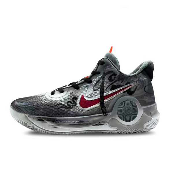 [Custom Dark mythological black and grey for both men and women]  KD Trey 5 IX Basketball Shoes Unisex Mid-Top Red