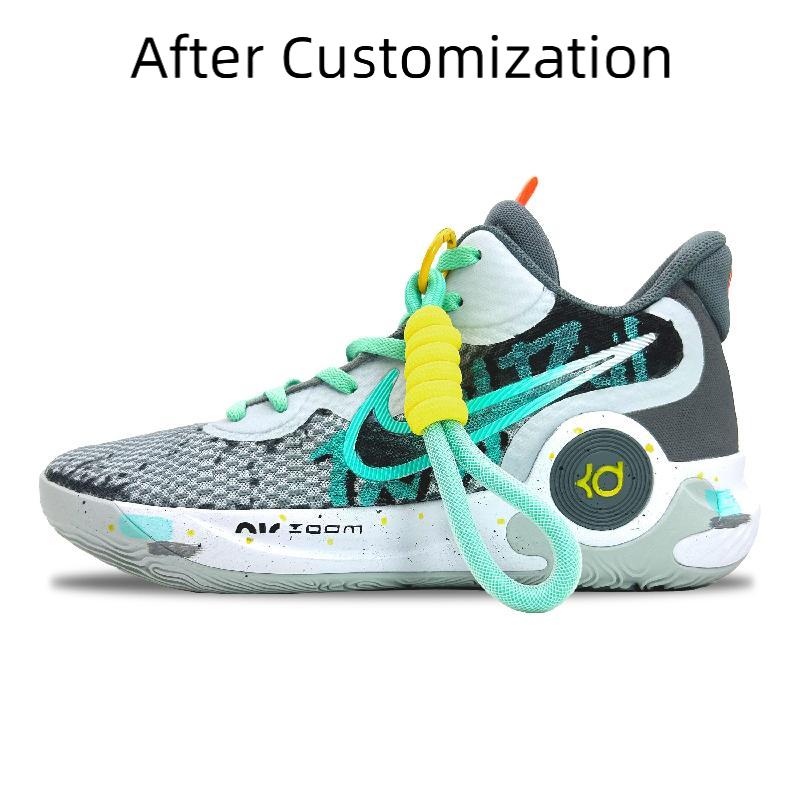 [Custom Dark night]  KD Trey 5 IX Basketball Shoes Unisex Mid-Top Black/Green