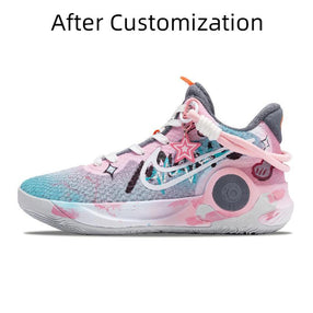 [Custom The City of Dazzling Light]  KD Trey 5 IX Basketball Shoes Unisex Mid-Top Blue/Pink