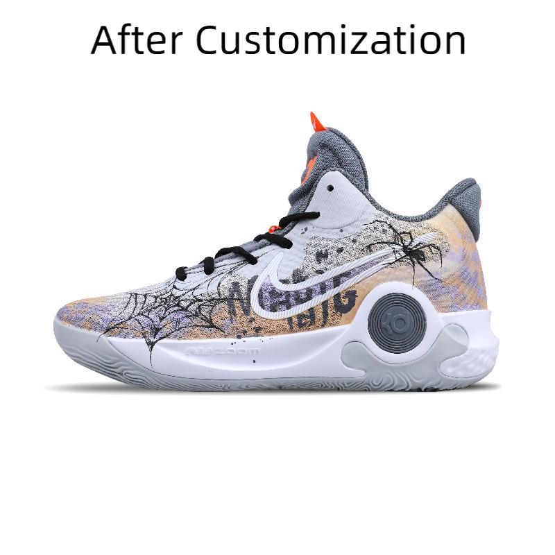 [Custom The Curse of Desolation]  KD Trey 5 IX Basketball Shoes Unisex Mid-Top Orange