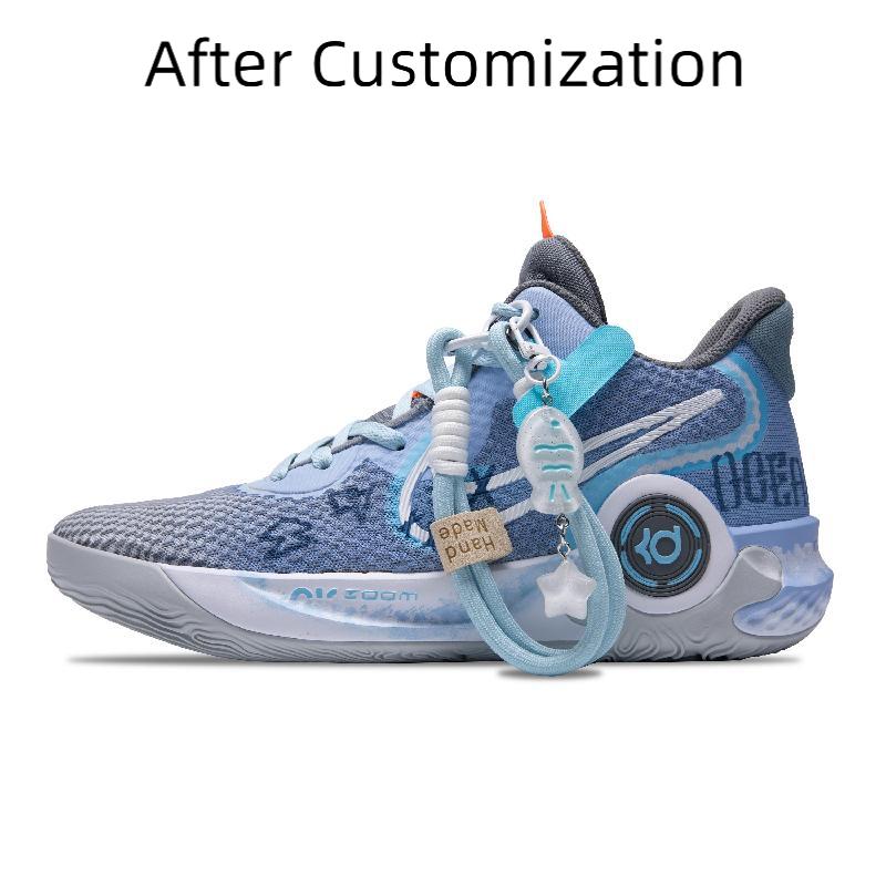 [Custom Blue planet]  KD Trey 5 IX Basketball Shoes Unisex Mid-Top Blue