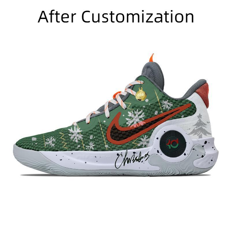[Custom Christmas wishes for both men and women]  KD Trey 5 IX Basketball Shoes Unisex Mid-Top Green/white/red/black