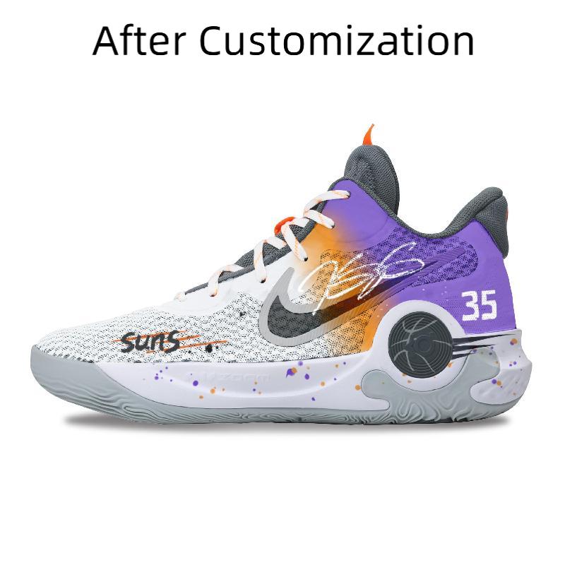 [Custom SUNS of the same style for both men and women]  KD Trey 5 IX Basketball Shoes Unisex Mid-Top Gray/Orange/Purple/White/Black