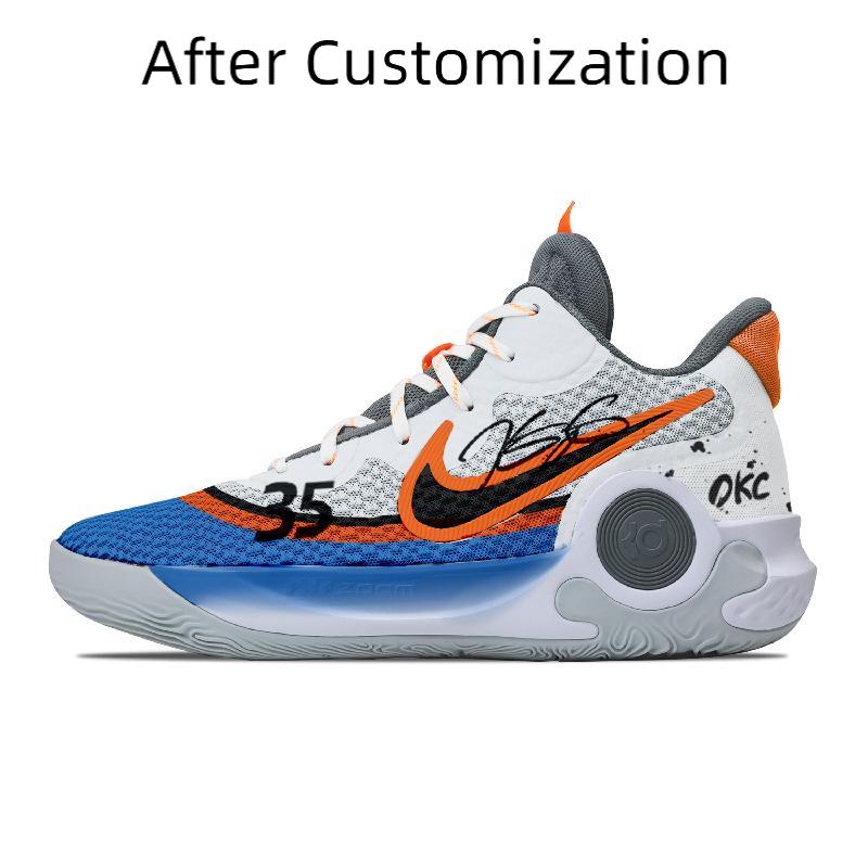 [Custom The same style for both men and women, thunderous and powerful]  KD Trey 5 IX Basketball Shoes Unisex Mid-Top Grey/Blue/Orange/Black