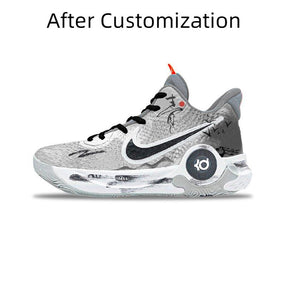 [Custom Unisex green wings]  KD Trey 5 IX Basketball Shoes Unisex Mid-Top Gray