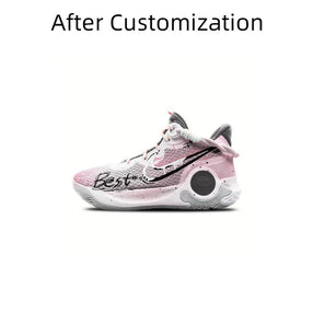 [Custom Pink and shiny swallowtail for both men and women]  KD Trey 5 IX Basketball Shoes Unisex Mid-Top Pink