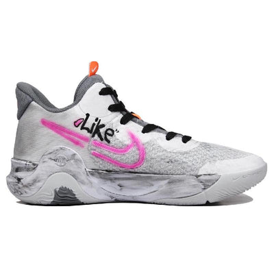 [Custom Graffiti aging]  KD Trey 5 IX Basketball Shoes Unisex Mid-Top White/Gray