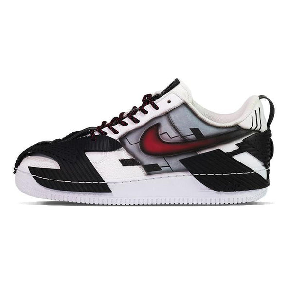 [Custom Mecha Transforming Warrior]  Air Force 1 Skateboarding Shoes Unisex Low-top Black/white/gray