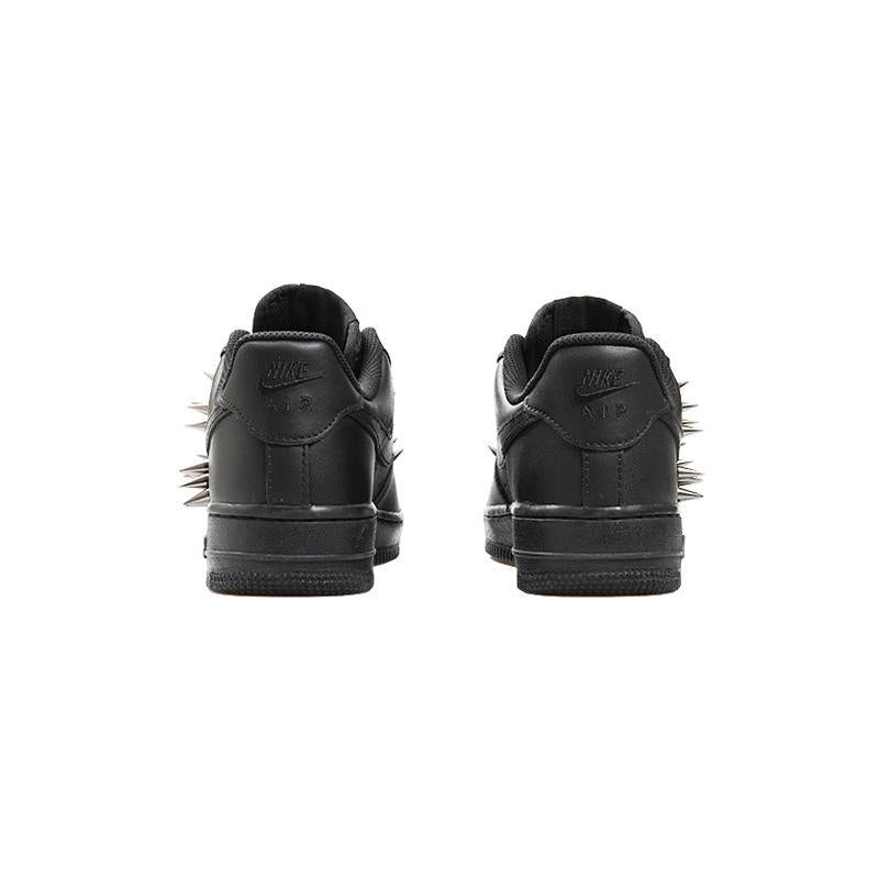 [Custom Pure black punk rivets]  Air Force 1 Skateboarding Shoes Women's Low-top Black