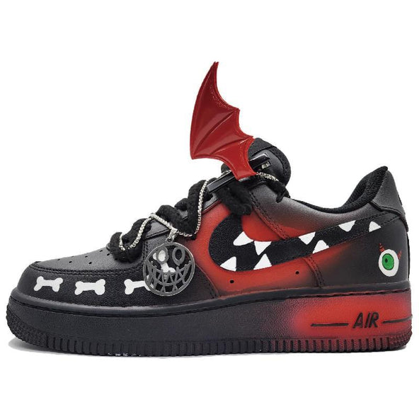 [Custom Hunt the dark descendants]  Air Force 1 Skateboarding Shoes Unisex Low-top Black/Red