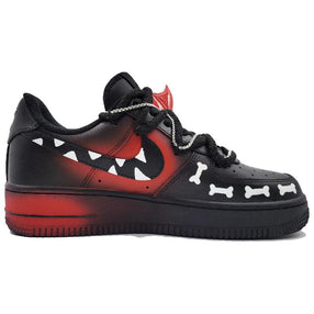[Custom Hunt the dark descendants] Nike Air Force 1 Skateboarding Shoes Unisex Low-top Black/Red