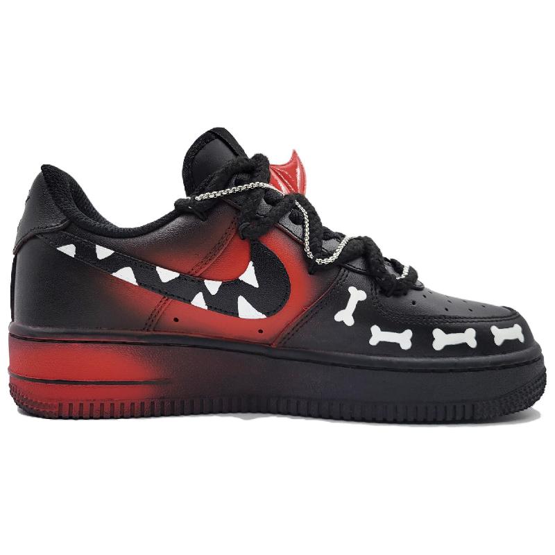 [Custom Hunt the dark descendants]  Air Force 1 Skateboarding Shoes Unisex Low-top Black/Red