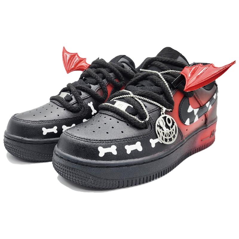 [Custom Hunt the dark descendants]  Air Force 1 Skateboarding Shoes Unisex Low-top Black/Red